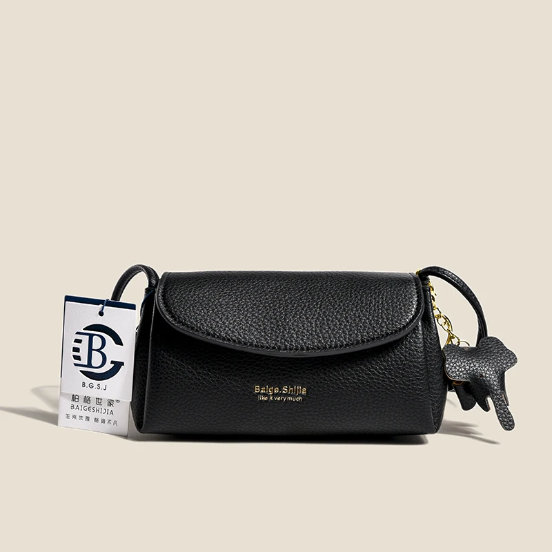 

Small Bag Three Layer Space Shoulder Bag 2023 Fashion Soft Leather Simple Advanced Texture Lychee Grain Small Square Bag M622