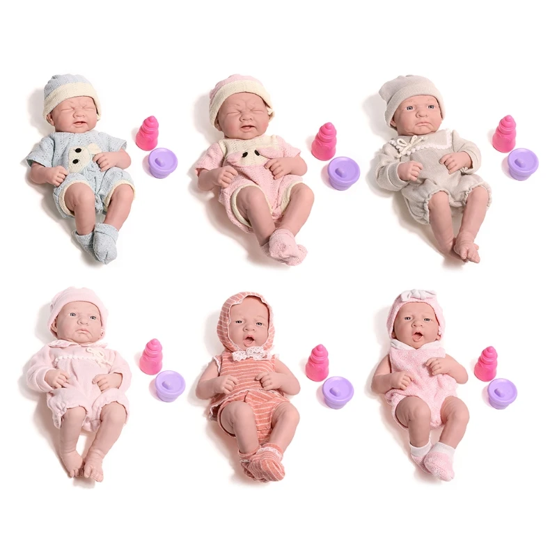

35 см/14 дюймов, детская игрушка Reborns, кукла для кормления, Реалистичная полностью сделанная вручную виниловая мягкая игрушка с милым лицом, по...