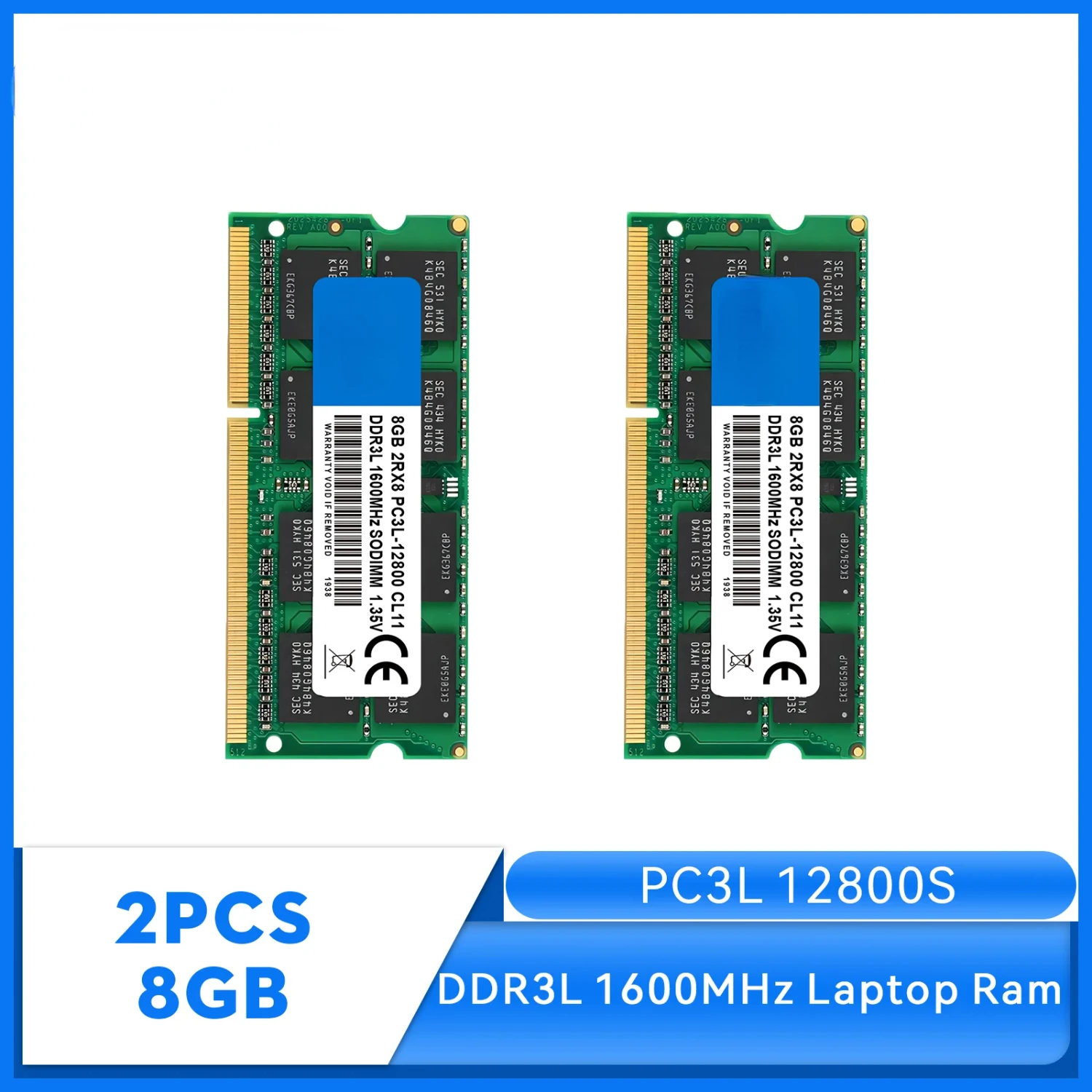 2X8 ГБ DDR3L 1600 МГц SODIMM Оперативная память для ноутбука DDR3 8 1 35 В PC3L-12800S Non-ECC - зеленый