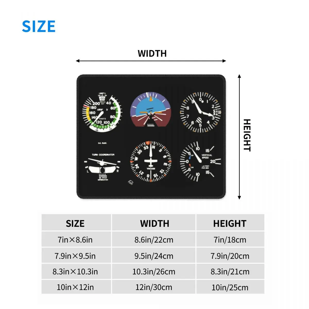 Коврик для мыши с шестью циферблатами в кабине резиновый нескользящий коврик