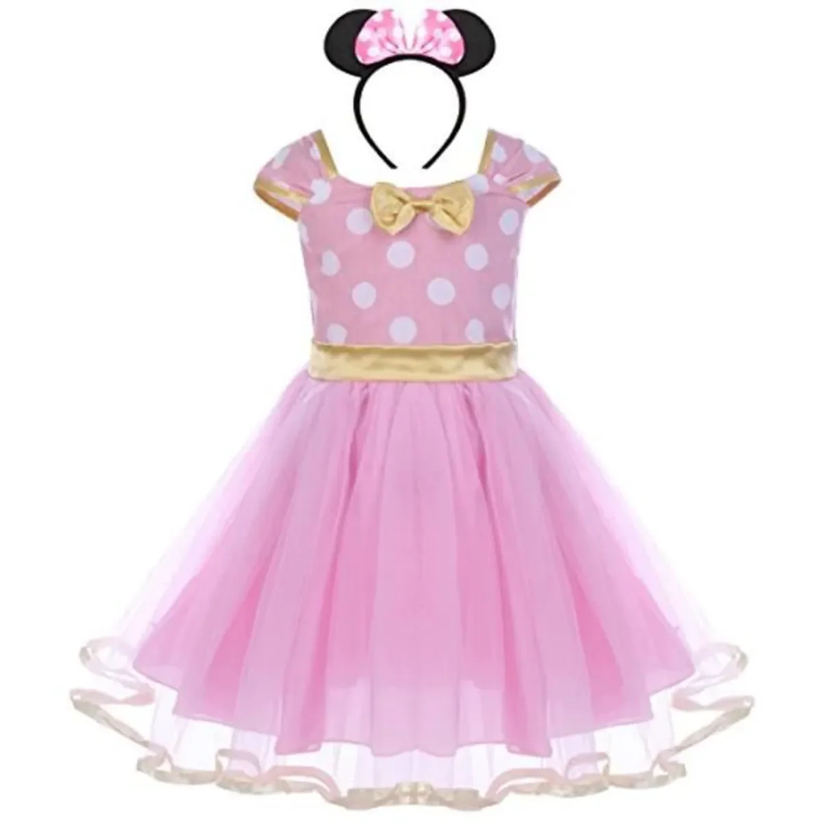 DISNEY Minnie Mouse Dress for Baby Girls Cake Smash Tutu Mesh Polka Dot Toddler  Infant Birthday Party Frock Kids Mickey Cosplay images - 6