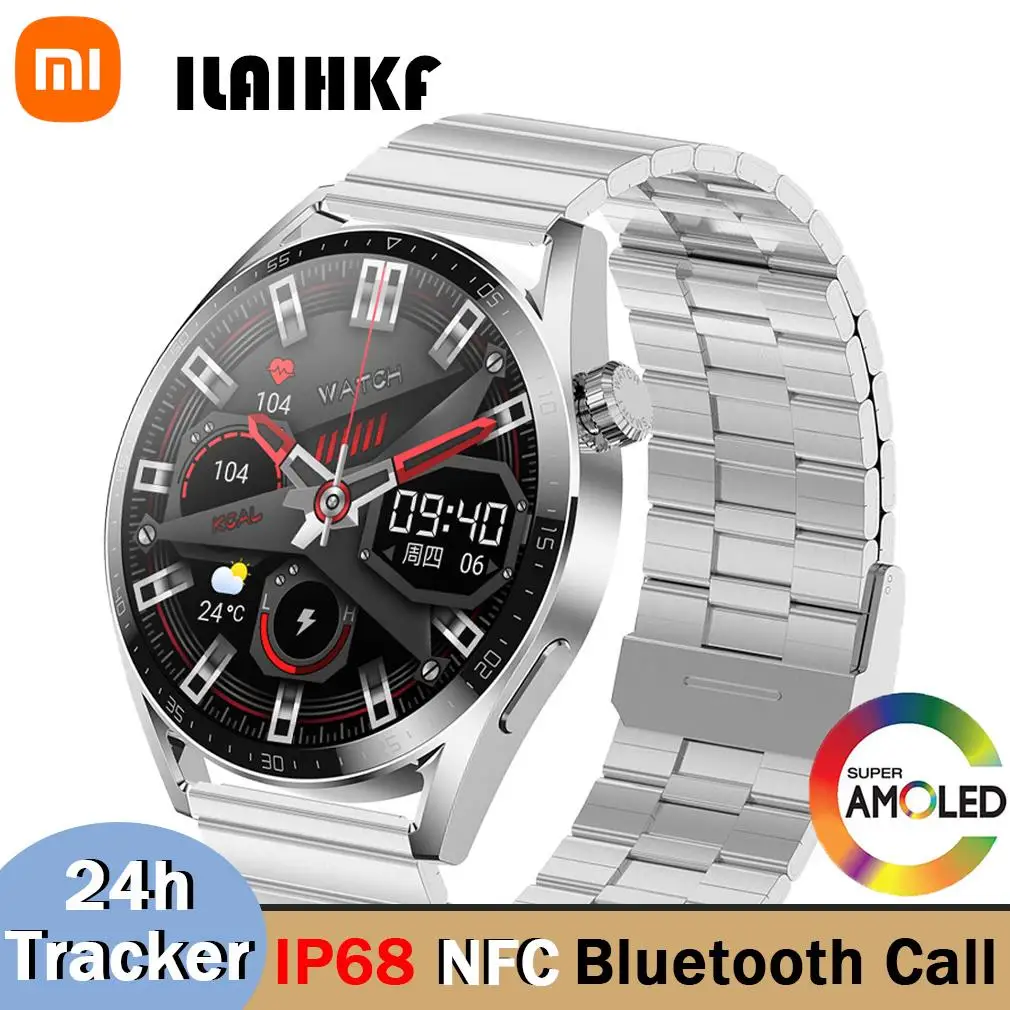 

Xiaomi New NFC Watches For Huawei Phone Smart Watch Men 2022 GT3 AMOLED 390*390 HD Screen Heart Rate Bluetooth Smartwatch Women