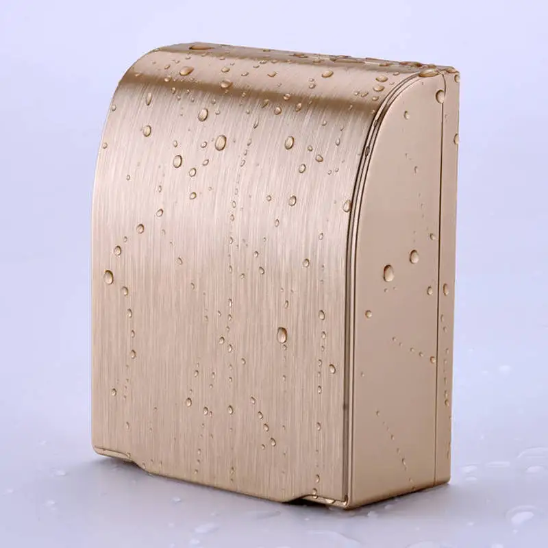 

1pcs Golden Switch Socket Waterproof Box Bathroom Toilet Wall Panel Cover Box 86 Socket Waterproof Electrical Accessories