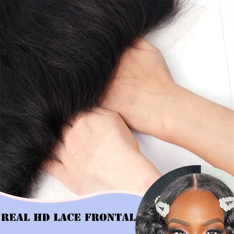 13x6 HD Crystal Lace Frontal Body Wave HD Transparent Lace Frontal Closures Only Brazilian Human Hair Melt 13x4 HD Lace Frontal