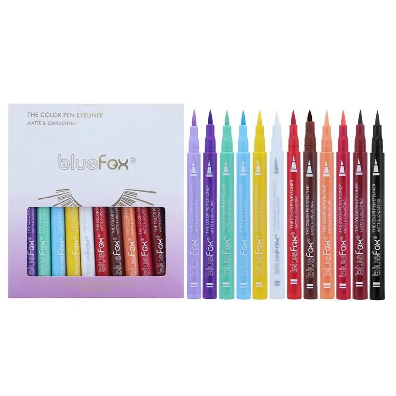 

12 Color Matte Eyeliner Kit Makeup Waterproof Colorful Neon Eye Liner Pen Eye Make Up Cosmetics Eyeliners Set For Party Daily