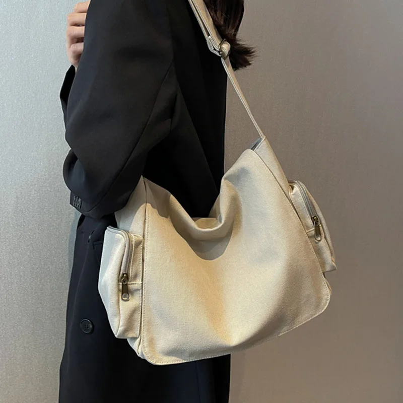 Large Shoulder Side Bags for Women 2022 Trend Canvas bag High Capacity Female Shopper Shopping Bag Lady Cloth Handbags schoolbag