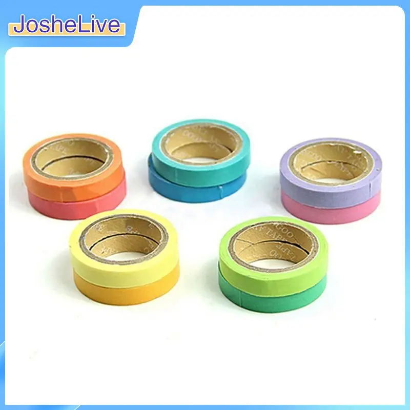 

10 Pcs/Set Rainbow Solid Color Japanese Masking Washi Sticky Paper Tape Adhesive Printing DIY Scrapbooking Deco Washi Tape 2021