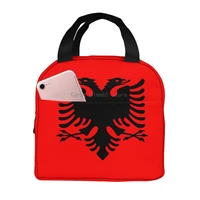 insulated lunch bag thermal flag of albania tote bags cooler picnic food lunch box bag