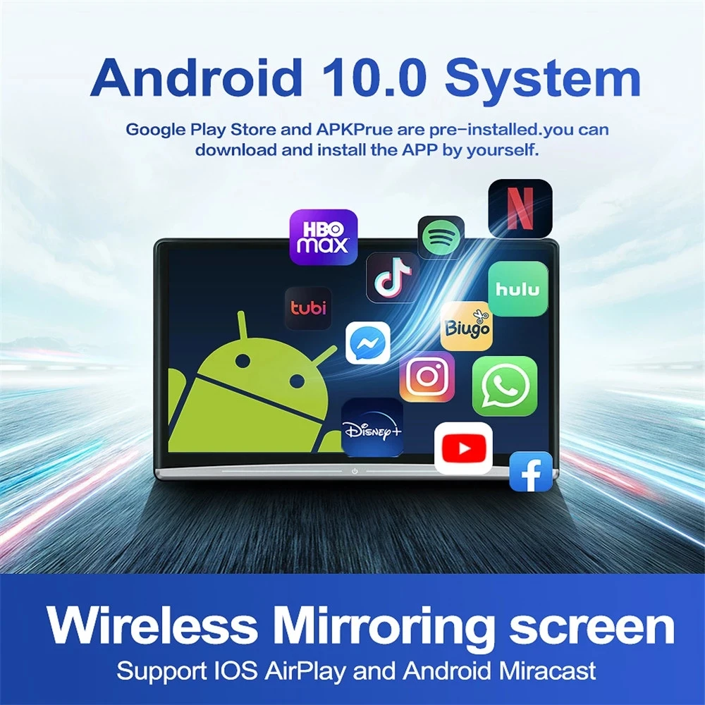 Монитор автомобильного подголовника 13 3 дюйма IPS 4K 1080P HD-экран Android 11 WIFI/HDMI/USB/TF/BT RAM 2