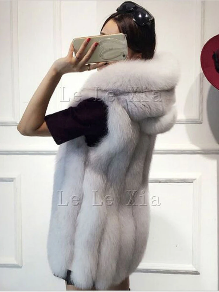 ICCLEK 2016 artificial fox hair women's long hair medium long female silver fox swing hat imitation fur vest