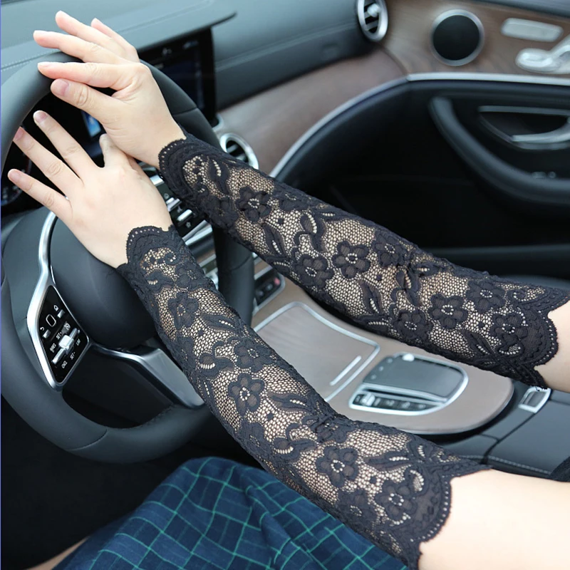 Lace Sexy Gloves Women Vintage Grace Breathable Sunscreen Thin Club Party Dancing Cosplay Dress Party Driving Long Sleeve G127