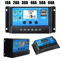 new solar charge controller with lcd display solar cell panel charger regulator dual usb auto tracking charging tools 12v24v
