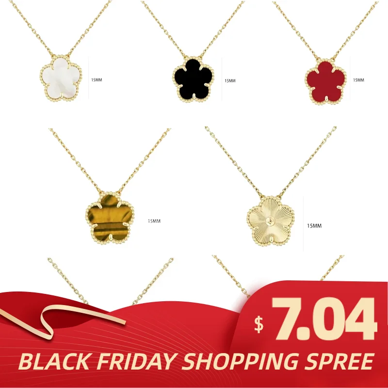 

Classic Lucky Grass Necklace Women Luxury Exquisite Necklace 18K Gold Natural Shell Necklace Women Fashion Jewelry Party Gift