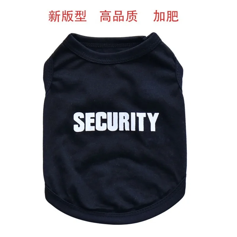 Pet Clothing Dog Clothes Fashion Foreign Trade Single Printed Security Guard Small Dogs Vest Black Pink Spring and Summer New | Дом и сад