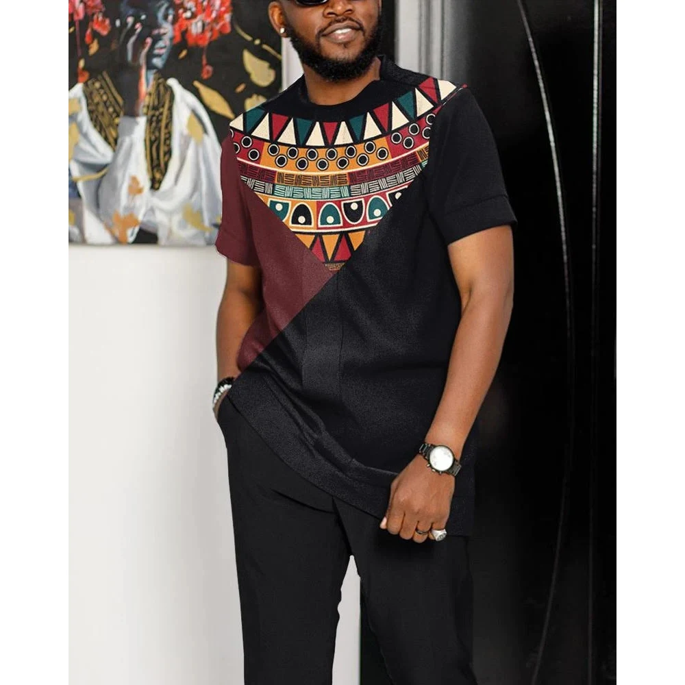 Summer men's Trousers Tracksuit Striped 3D Printed Fashion Outfit For Male Casual Jogging Tshirt+Pants 2 Piece Set Man Clothing