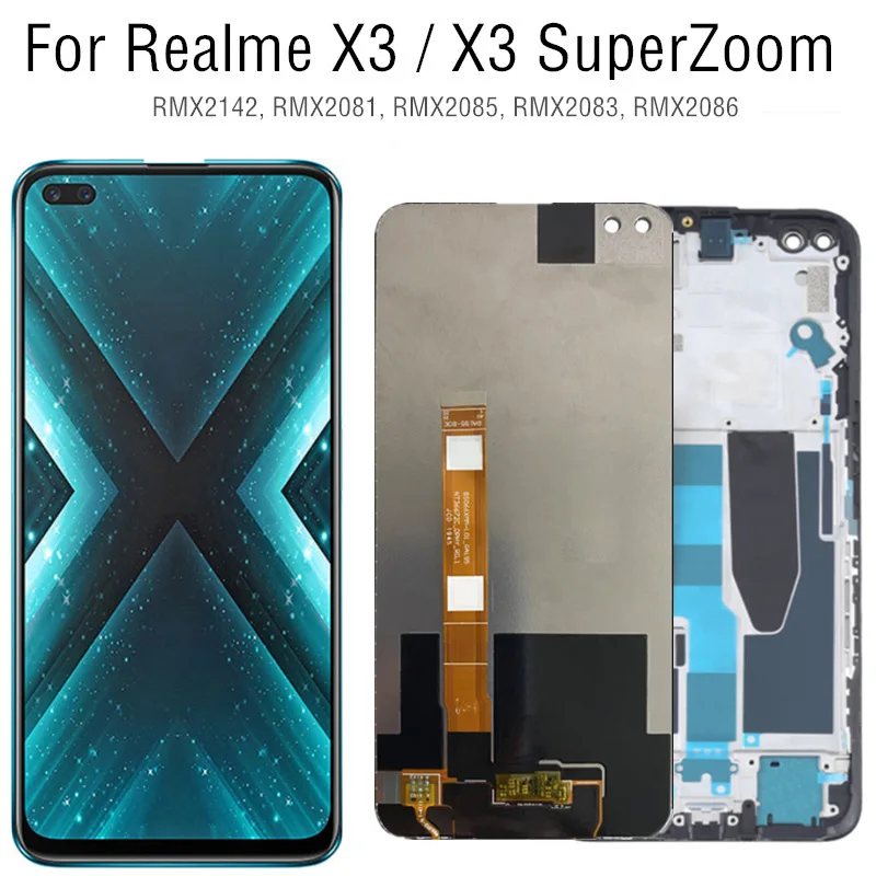 ЖК-дисплей 6,6 дюйма для Realme X3 SuperZoom RMX2086 RMX2142 RMX2081 RMX2085 RMX2083, сенсорный экран с дигитайзером в сборе