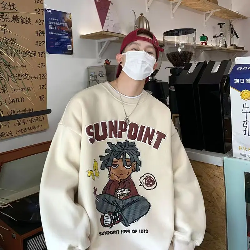 

Y2k Gothic Funny Boy Print Hoodies Men and Women Long Sleeve Streetwear Couple Sweatshirt Korean Vintage Autumn Winter 2023 New