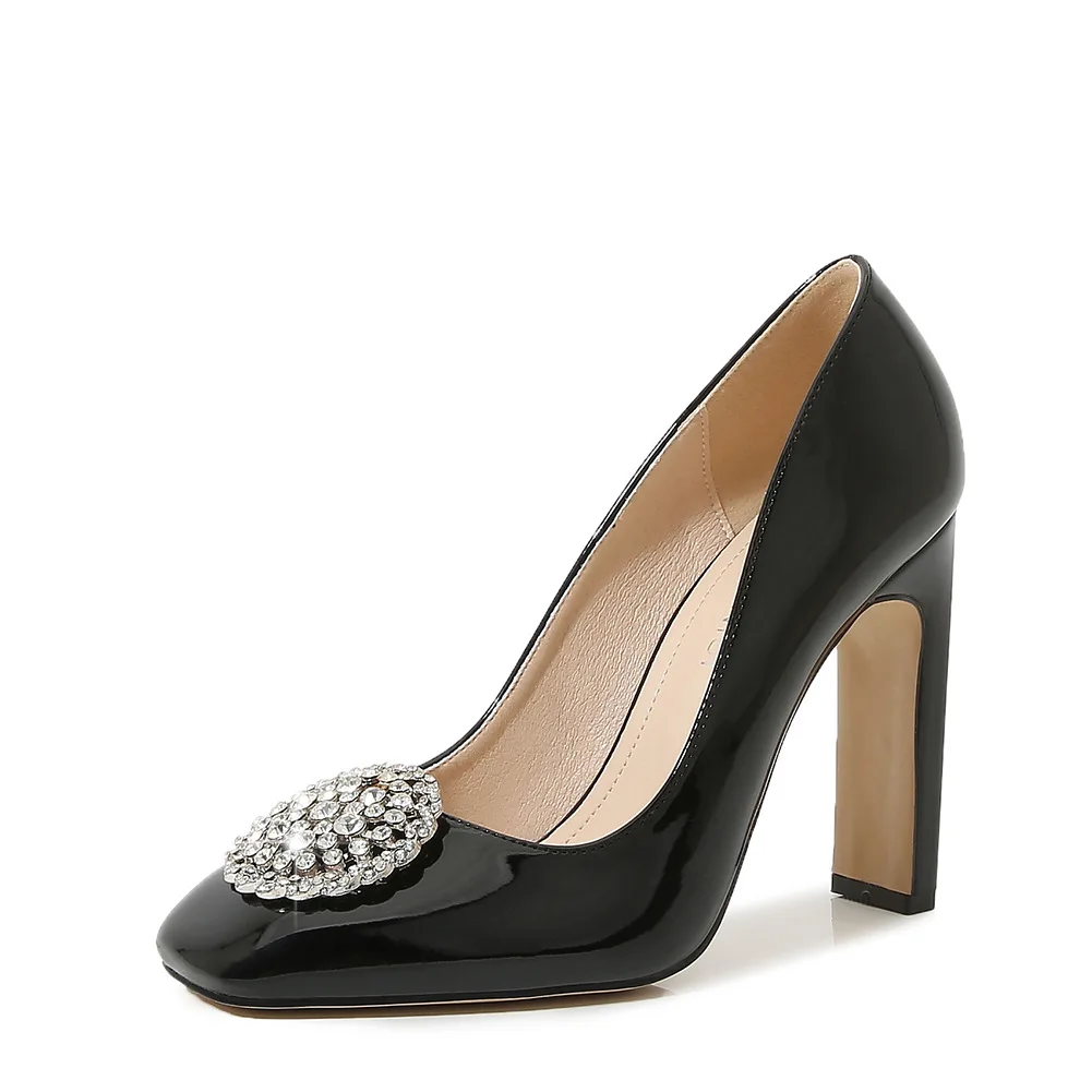 

Sexy Ladies High Heels Women Party Shoes Brand Women Pumps Plus Size 42 Rhinestone Black Red Super High Heel 10cm A4773