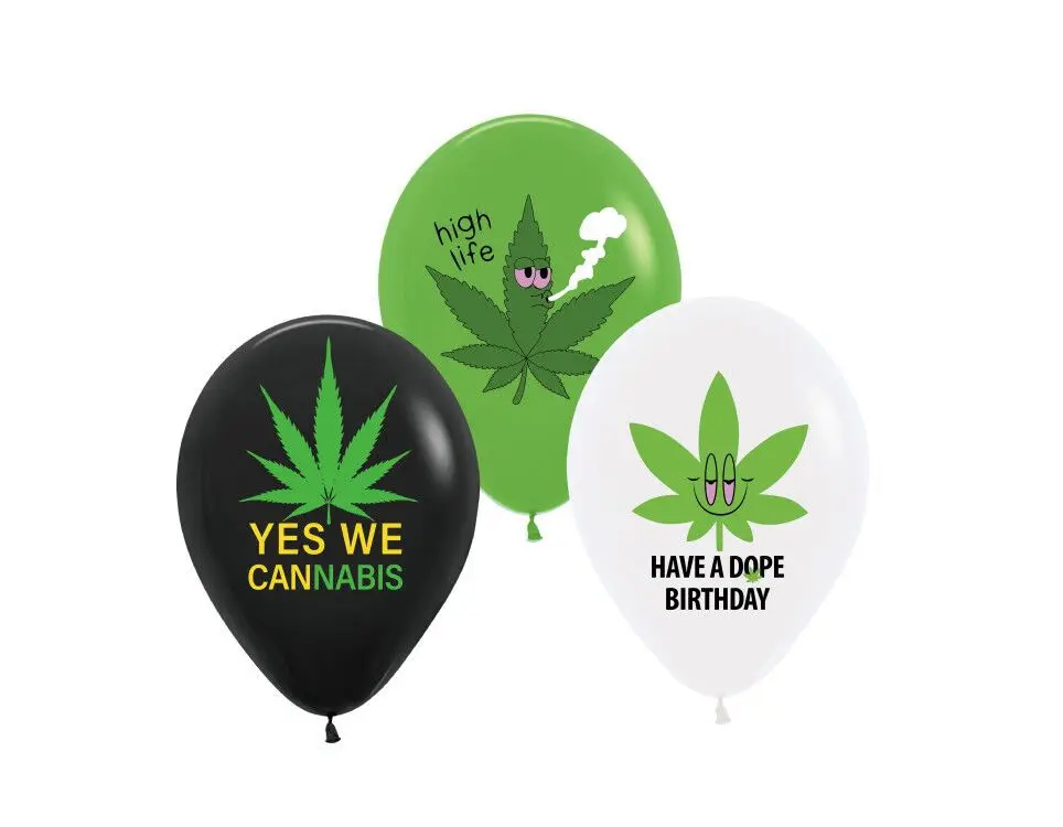 

Modeling Cartoon Hemp Marijuana Leaf Aluminum Latex Balloon Christmas Birthday Party Decoration 10pcs