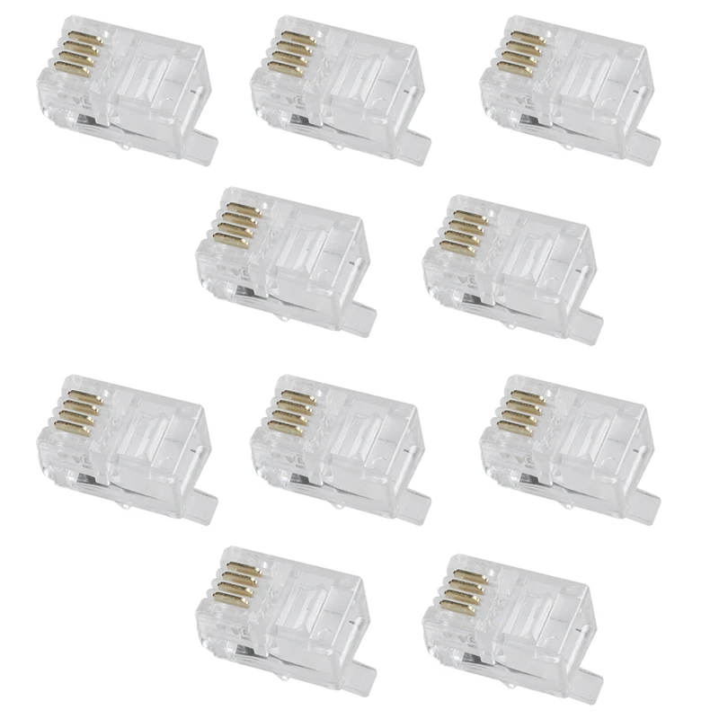 

Clear Plastic 300 Pcs 4P4C Connector RJ9 Phone Adapter