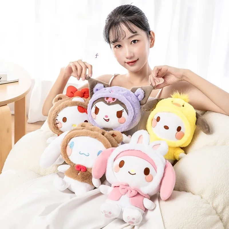 

Sanrio Kawaii Hello Kitty Cinnamoroll Kuromi моя мелодия понравико перекрестная серия мультяшная милая плюшевая кукла мягкая игрушка подарок