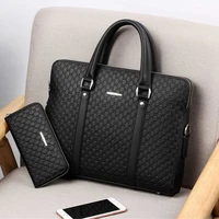 New Double Layers Mens Leather Business Briefcase Casual Man Shoulder Bag Messenger Bag Male Laptops Handbags Men Travel Bags
