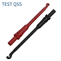 qss 2pcs multimeter test stick safety non destructive wire piercing probes with 4mm jack puncture test hook tool q 30036
