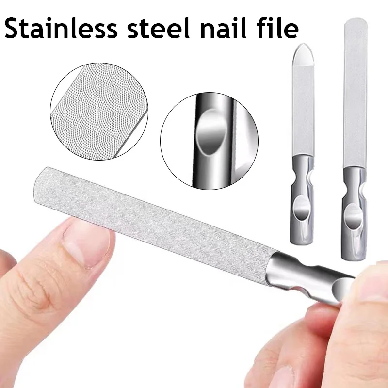

Double Sided Nail File Professional Polishing Manicure Art File Stainless Steel Nails Files Grooming Finger Toe Nail Care Tools