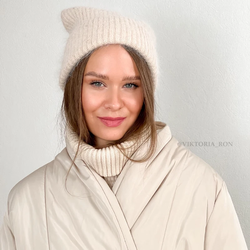 Женская шапка GOPLUS милые однотонные зимние шапки розовые синие Шапки вязаные