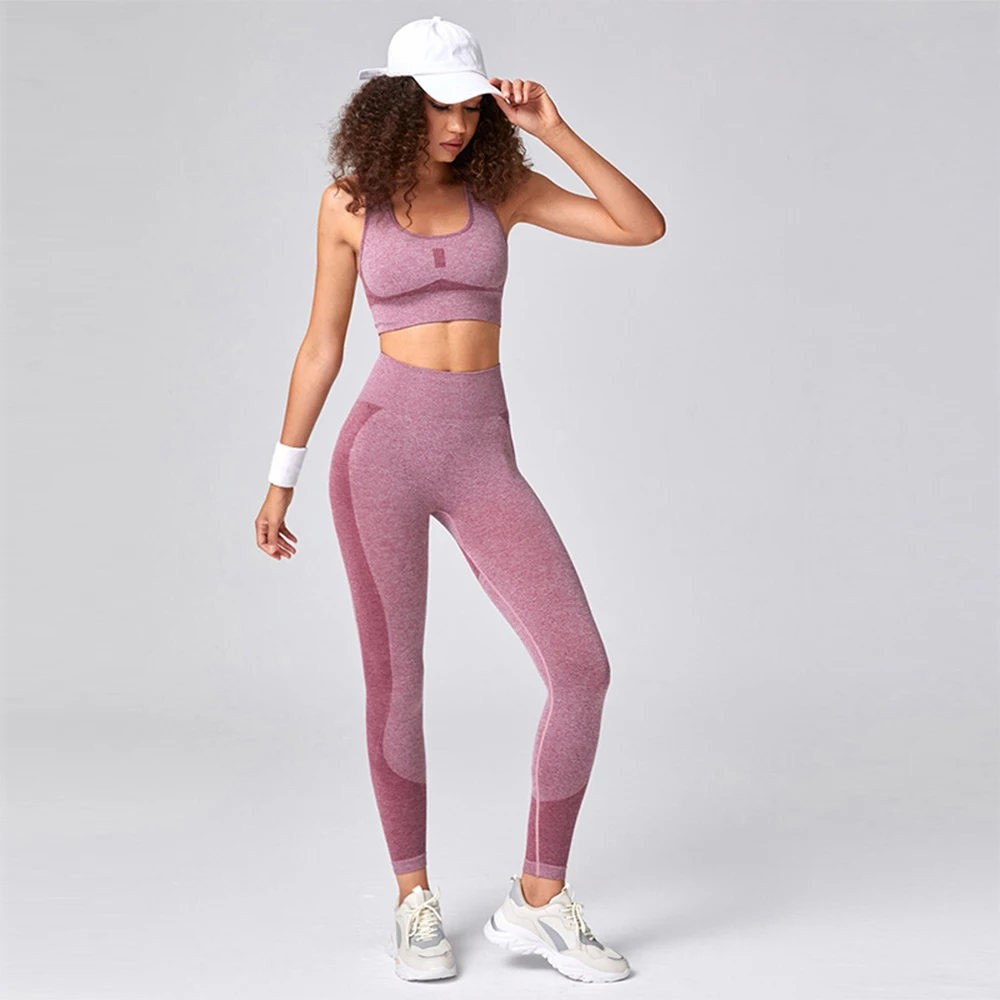 Mesh Women Yoga Set Workout Sports wear Gym Clothing Fitness Yoga beautiful back slim Top High Waist Leggings Sports Suit