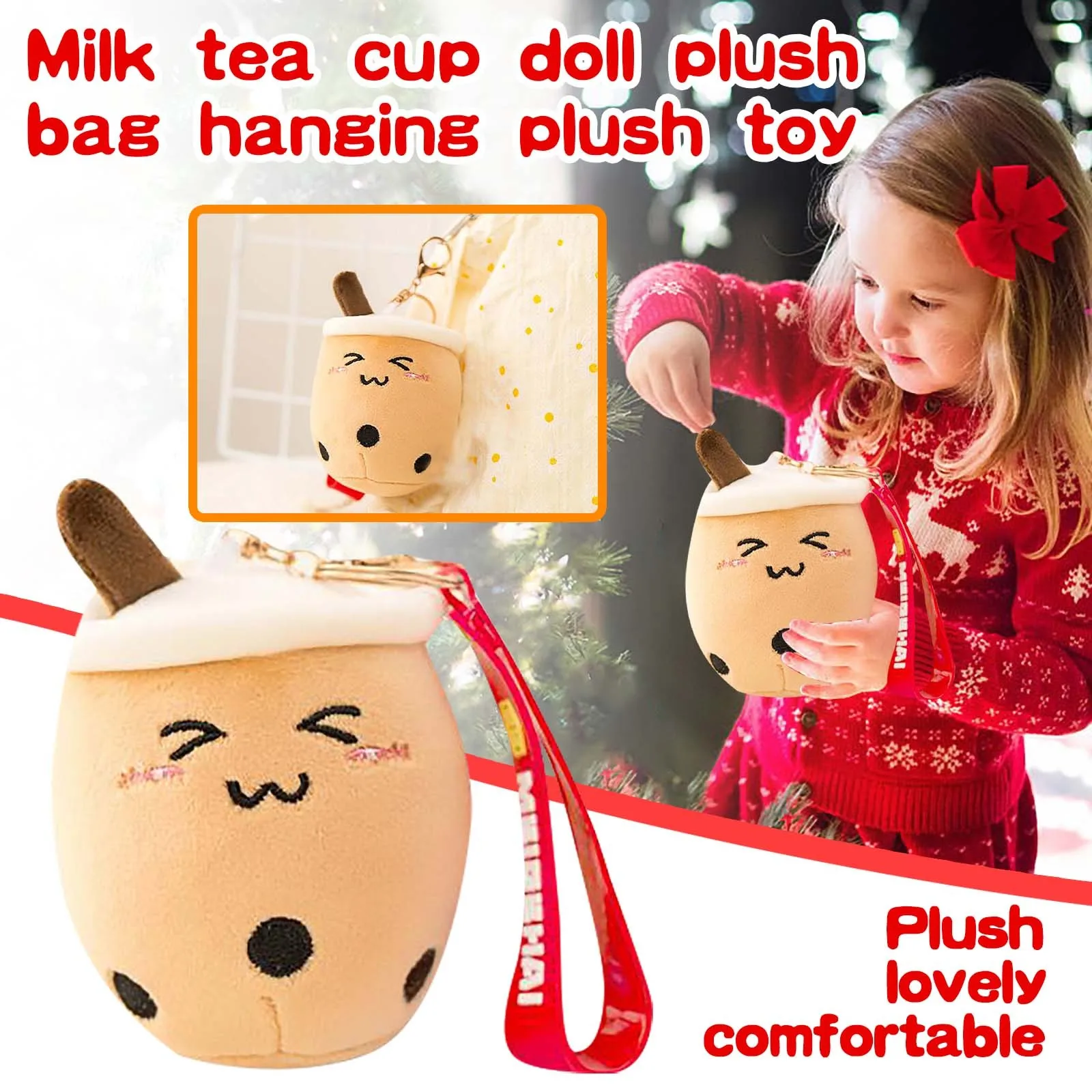 

Bt2 Plush Pendant Doll Plush Doll Bag Chain Bag Pendant Key Bag Milk Pendant Cup Tea Plush toy Growling Toy