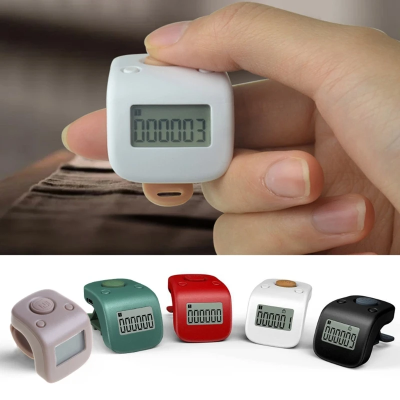 

Mini Rechargeable Digital LCD Electronic Finger Ring Hand Tally Counter Six/6 Digit Buddha Beads/Prayer Counter Clicker