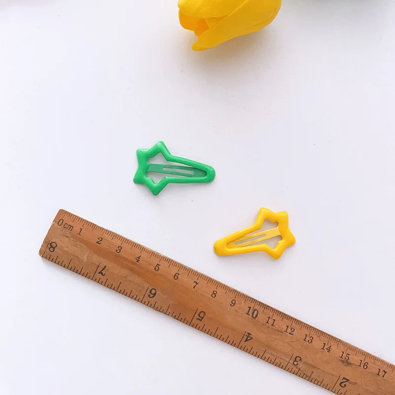 10pcs/pack Girls Colorful Alloy Bobby Pins Lovely Water-drop Heart Star Hairpins Rainbow Hair Clips Barrette Grips For Children images - 6