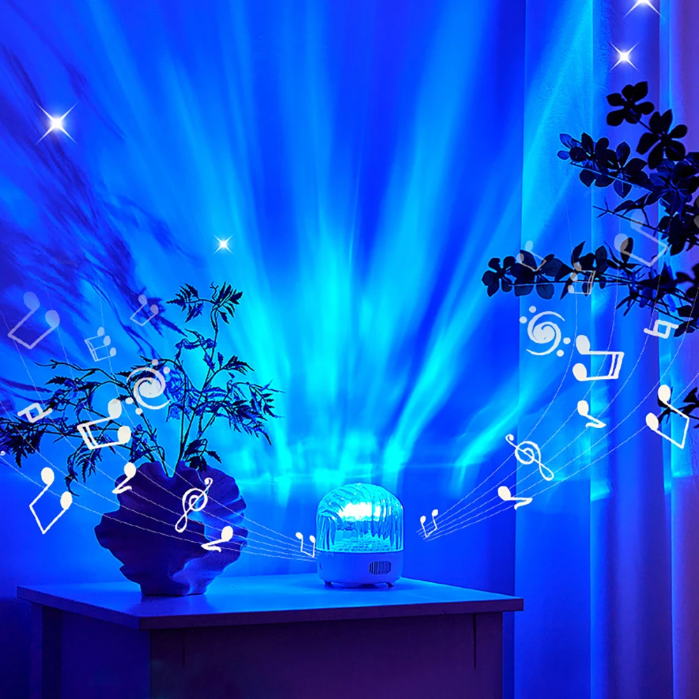 Прожектор Северное освещение с пульсацией воды лампа аудио атмосферная звездное