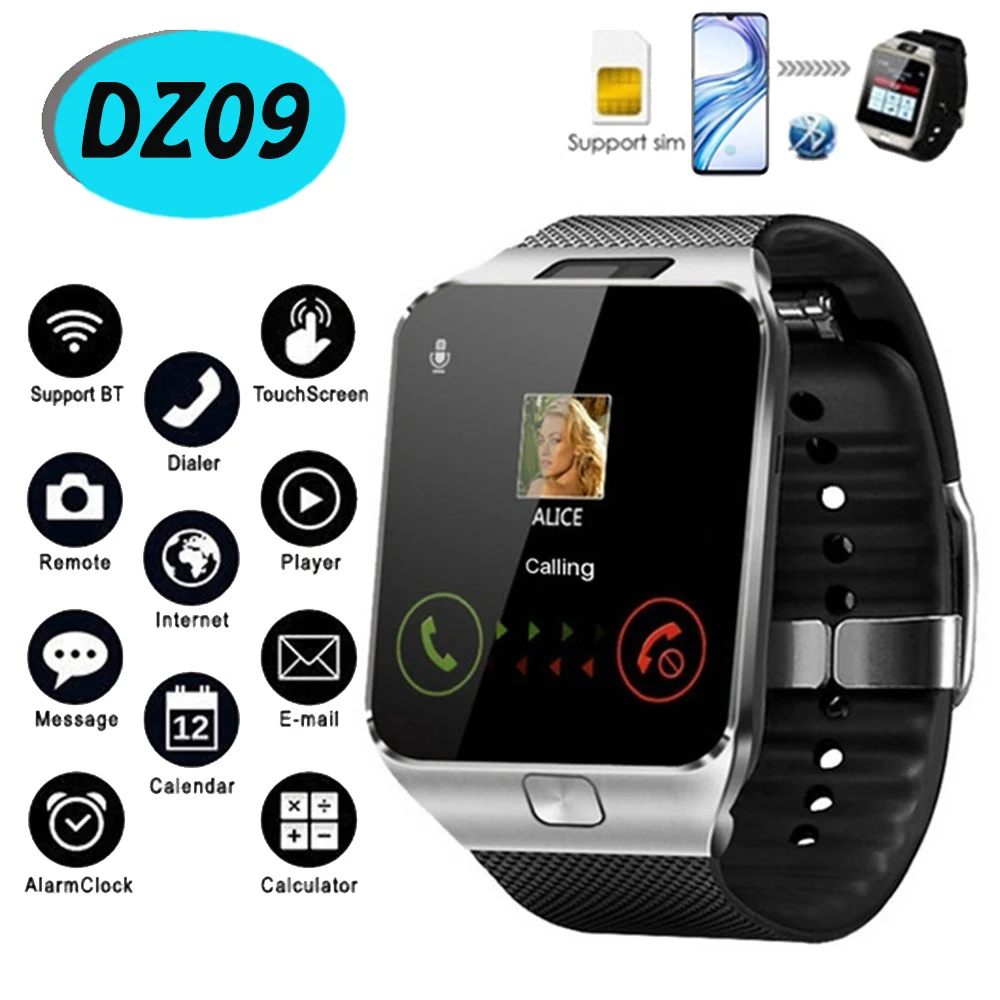 

Reloj DZ09 Smartwatch Men Camera Sport Bluetooth Smart Watch 2022 Support TF SIM Women Wristwatch Clock Digital watch Fit Gift
