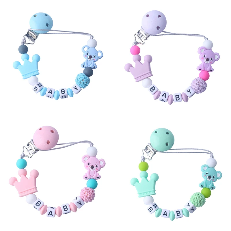 

Baby Silicone Appease Pacifier Chain Mini Koala Beads Infant Nipple Soother Chain Clip Dummy Holder Teething Toys Chew Gifts
