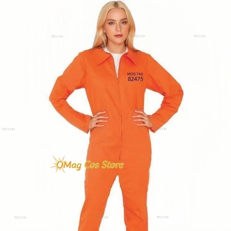 Забавные костюмы унисекс на Хэллоуин тюремная форма костюм для мужчин и женщин