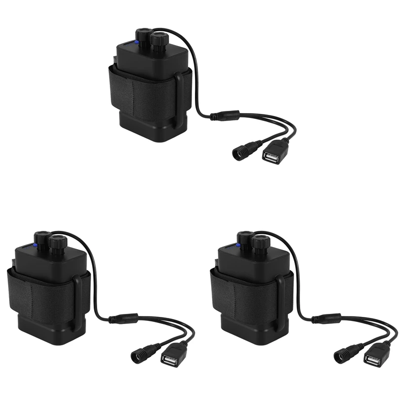 

3X Водонепроницаемая Крышка для аккумулятора 6x18650 с питанием от постоянного тока 12 В и USB-источником питания для велосипеда
