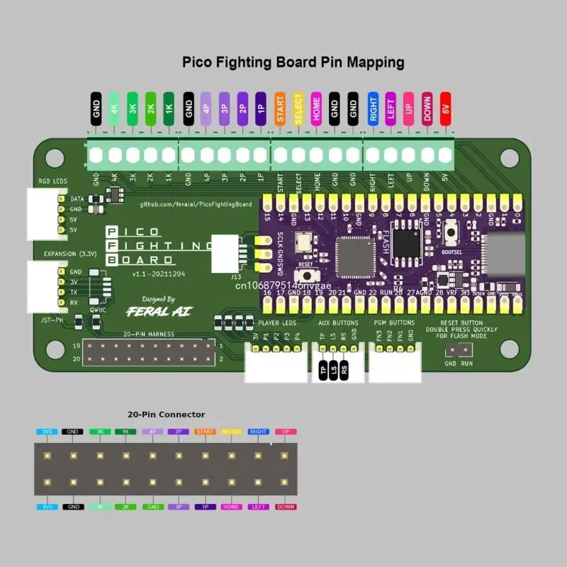 Подходит для Raspberry v1.1A ​​Pico-Fighting Board Picoboot конвертер клавиатуры GP2040 новый Прямая