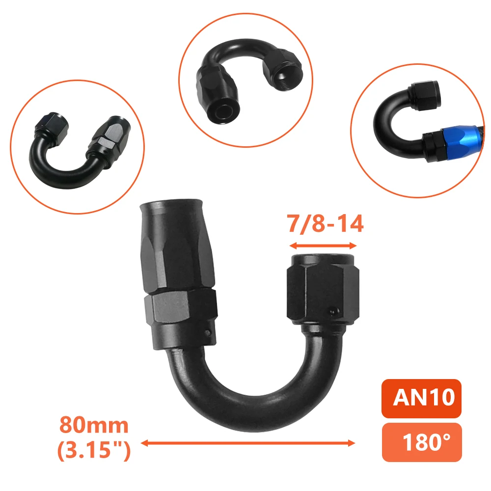 

Черный AN10, прямой 30, 45, 60, 60, 120, 150, 180 градусов, поворотный шланг для масла, топливного шланга, фитинг, комплект адаптеров для конца масляного шланга