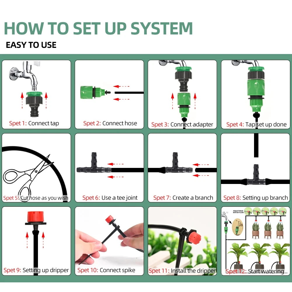 Автоматический Комплект Капельного Орошения 10 М/20 М Для Сада Бонсай Ухода За