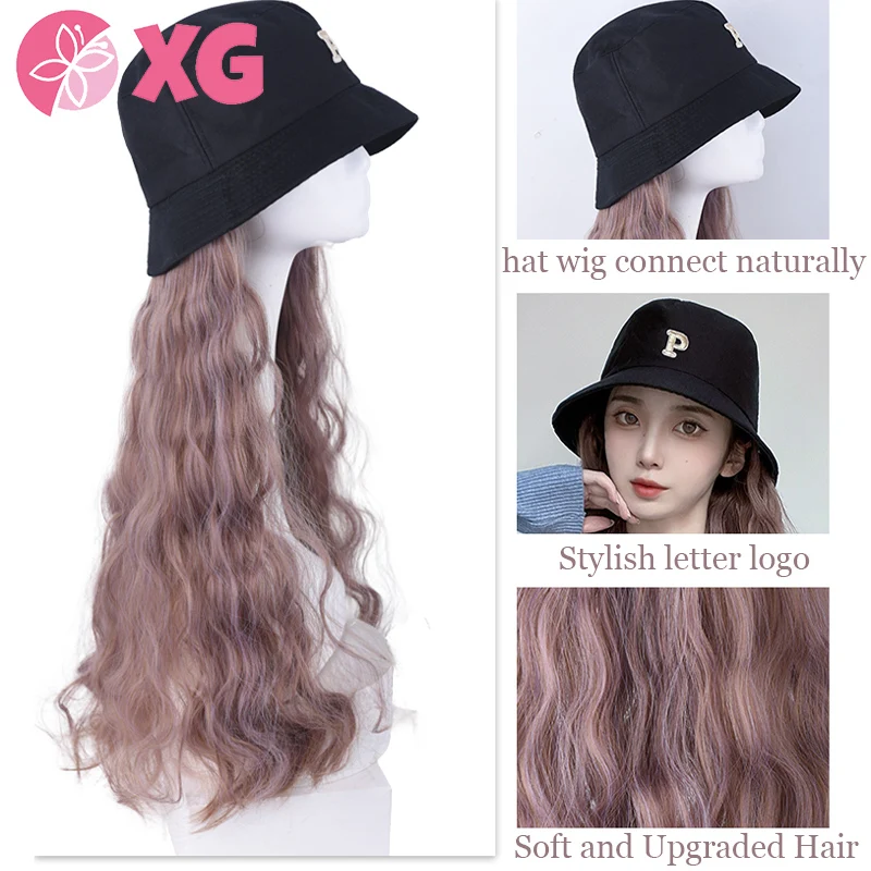 Парик XG для женщин модная синтетическая шляпа с буквенным принтом длинными