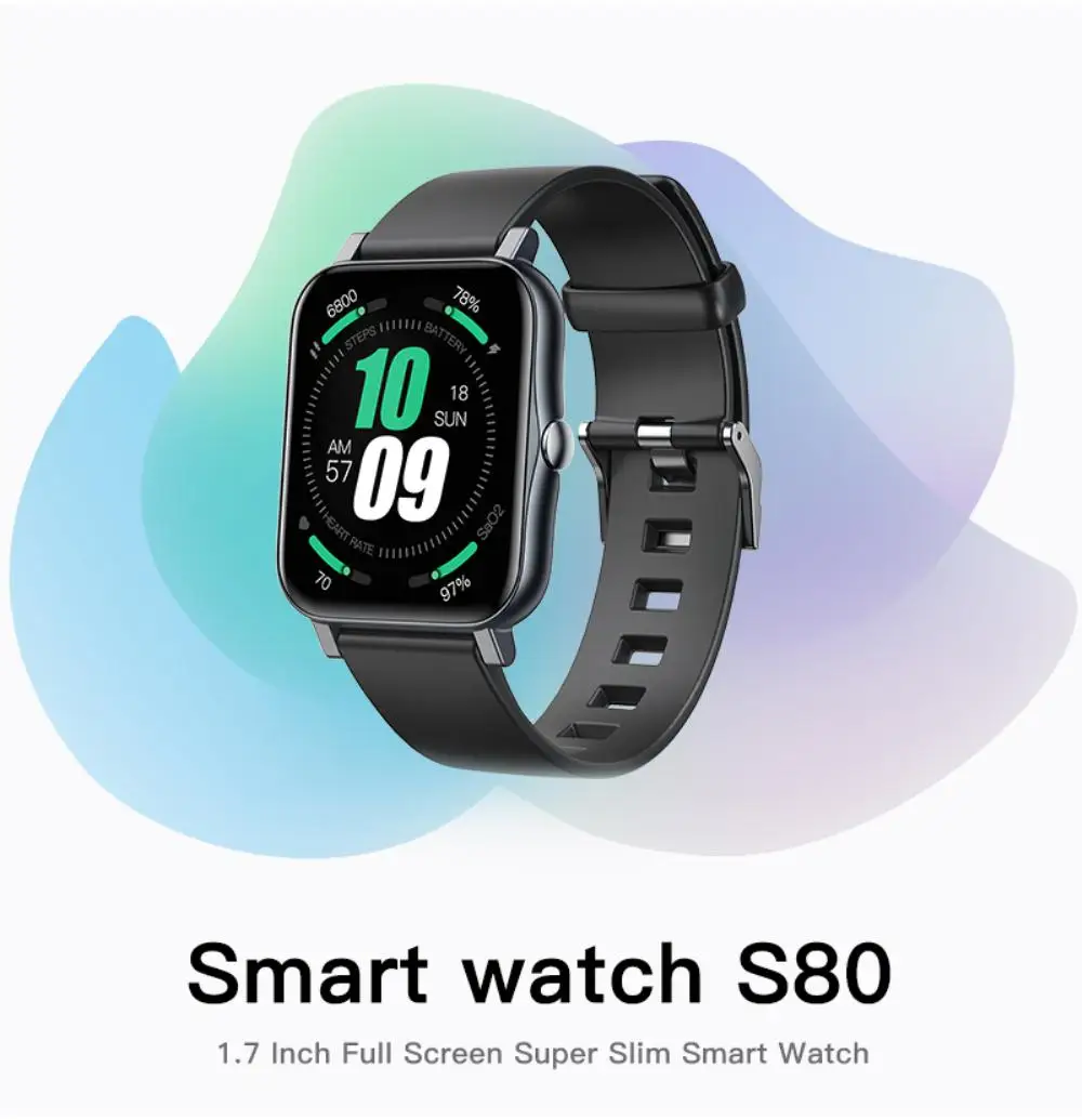 

S80 Smart Watch Men Full Touch Screen Sport Fitness Watch IP68 Waterproof Bluetooth Smartwatch For Android IOS Smart Watch