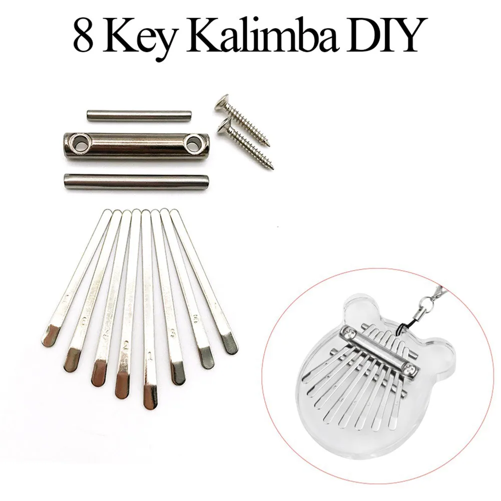 

DIY 8 Tone Kalimba Keys Tines Set Mbira Thumb Piano Rosewood Bridge Replacement Parts Homemade Musical Instruments Accessories