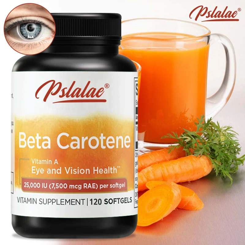 

Carotene Vitamin A 25000 IU Promote Skin and Eye Immune System and Antioxidant, Protect Eye Health and Relieve Eye Fatigue