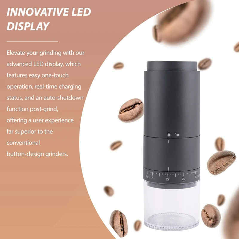 Портативная кофемолка с батарейным питанием и 38 регулируемыми настройками для