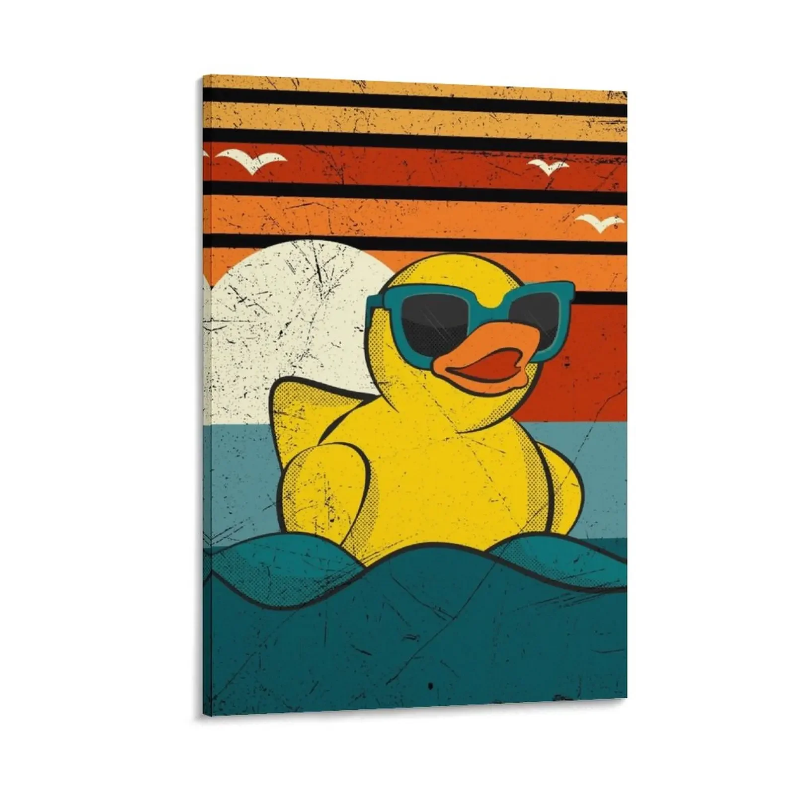 Винтаж Ретро Закат Искусство Зоопарка Симпатичная Желтая Резиновая Утка Игрушка