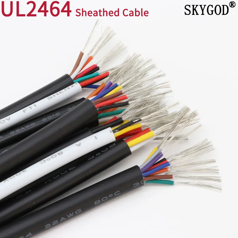 Провод с покрытием 20AWG 5 м UL2464 30 28 26 24 22 канальная аудиолиния 2 3 4 6 7 8 9 10 ядер