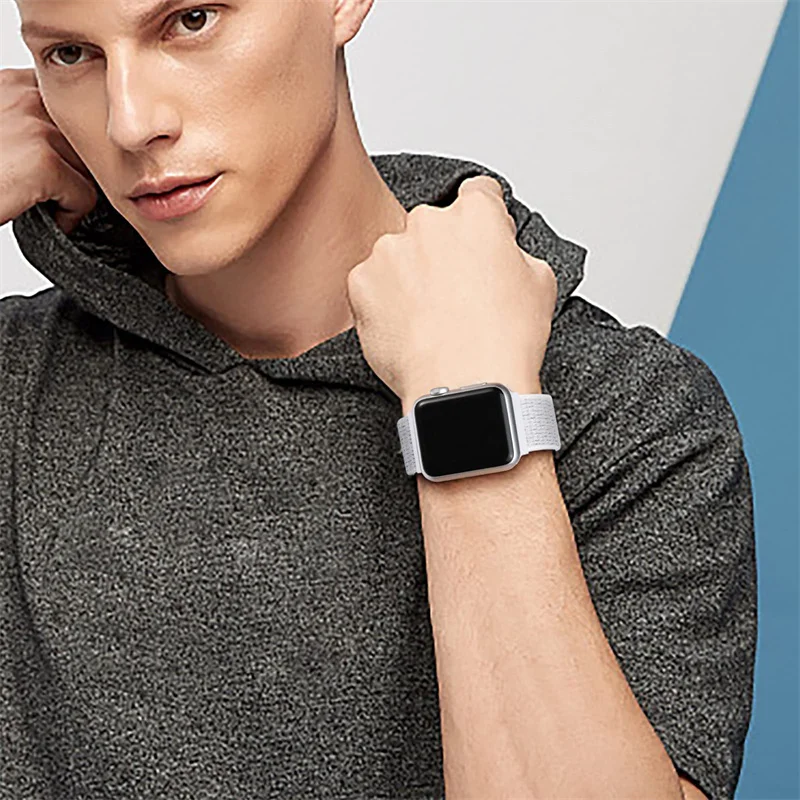 Ремешок нейлоновый для Apple Watch Band Ultra 2 спортивный браслет iwatch Series 9 8 se 7 6 5 4 49 мм 44 40 45