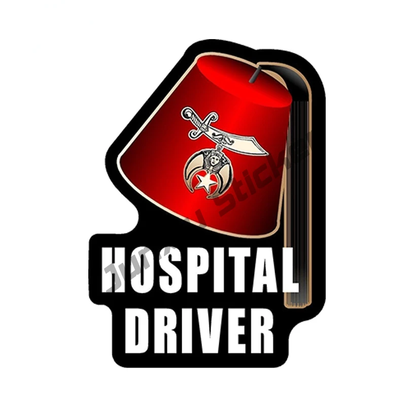 

Masonic Shriner Hospital Driver Car Sticker Styling Waterproof Fine Decor Decal Graphic Cover Scratches Exterior PVC13x11cm